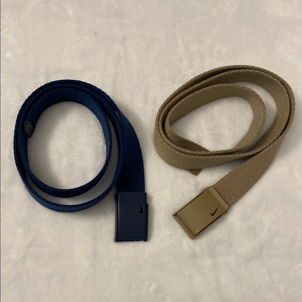 Nike Men's Blue and Tan Belts